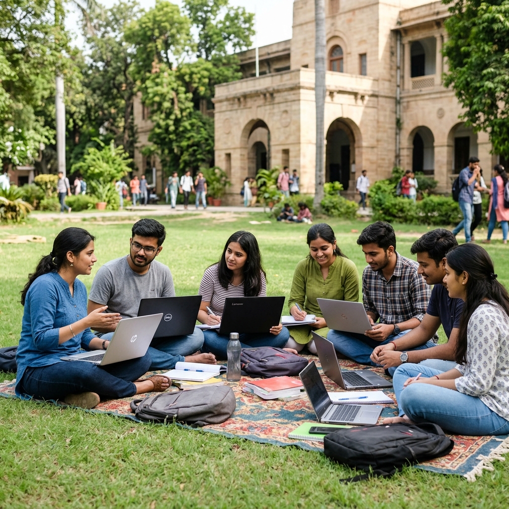 Students with laptop
